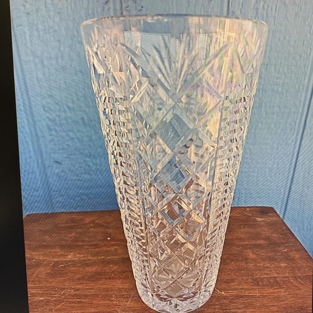 Vintage Waterford Crystal Clare cut Pineapple and Diamond Skyshell Vase 10” tall - Picture 4 of 8